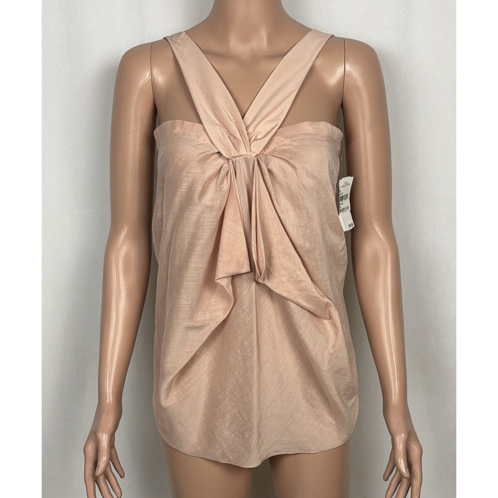 7 For All Mankind Women’s XS Silk Blend Drape Twist Cami Top Peony Blush NWT